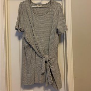 Umgee Grey Stripe T-shirt Dress